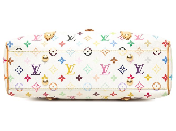 Louis Vuitton White Monogram Multicolore Aurelia MM Bianco - vista 3
