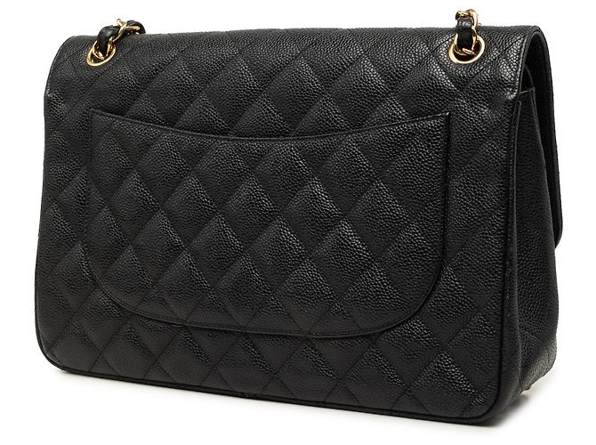 Chanel Black Jumbo Classic Caviar Double Flap Nero - vista 2