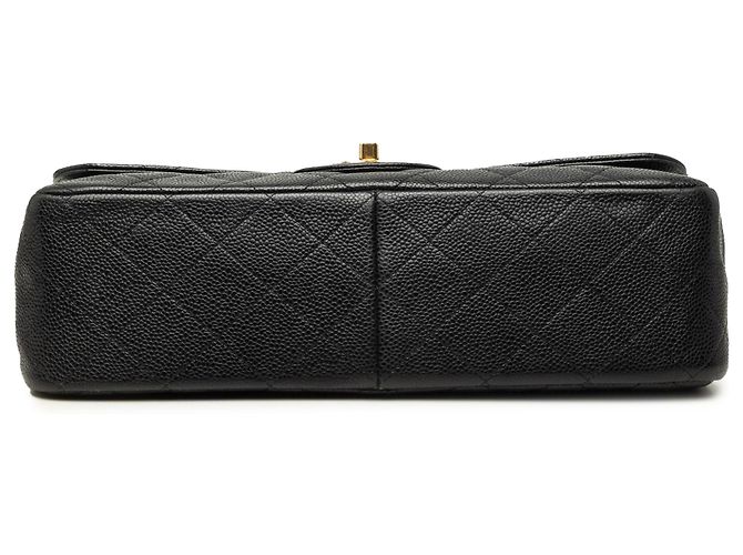 Chanel Black Jumbo Classic Caviar Double Flap Nero - vista 3