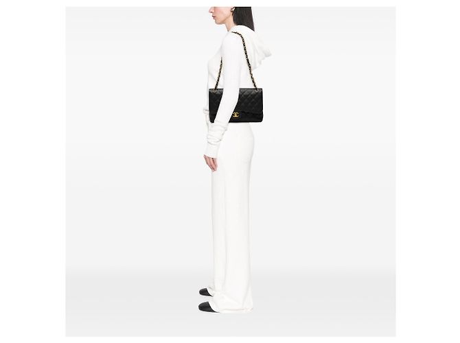 Chanel Black Jumbo Classic Caviar Double Flap Nero - vista 6