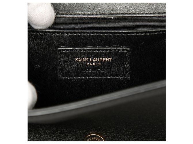 Saint Laurent Black Medium Smooth Calfskin Braided Monogram Kate Crossbody Nero - vista 5