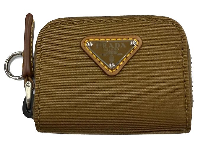 Prada Brown Re Nylon Travel Pocket Double Zip Crossbody Marrone Cachi - vista 2