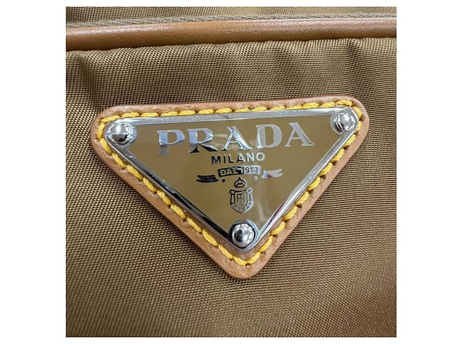 Prada Brown Re Nylon Travel Pocket Double Zip Crossbody Marrone Cachi - vista 8
