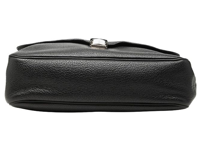 Borsa a tracolla con patta Prada in Vitello Phenix nero - vista 3