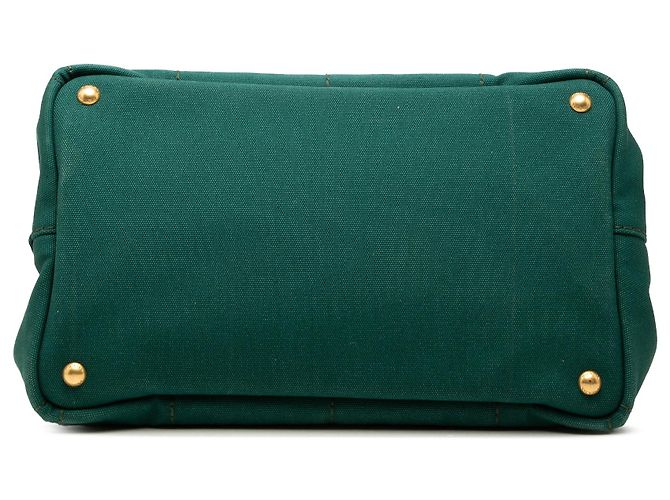 Prada Green Canvas Canapa Logo Tote Grün Dunkelgrün - Ansicht 3