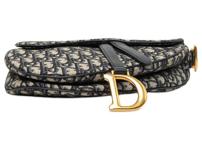 Borsa Saddle Dior in tela Oblique blu - vista 3