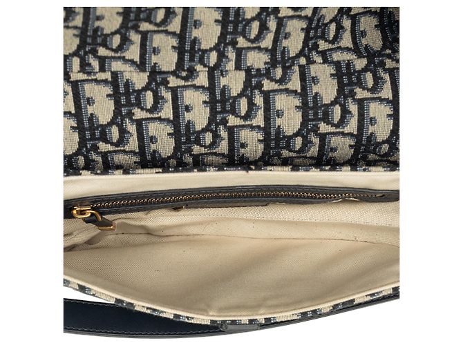 Borsa Saddle Dior in tela Oblique blu - vista 4