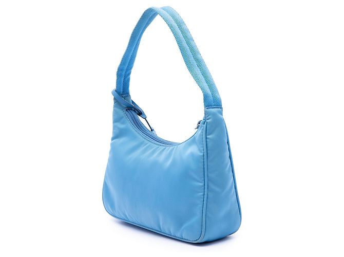 Borsa a tracolla Prada Blue Mini Tessuto Re Edition 2000 - vista 2