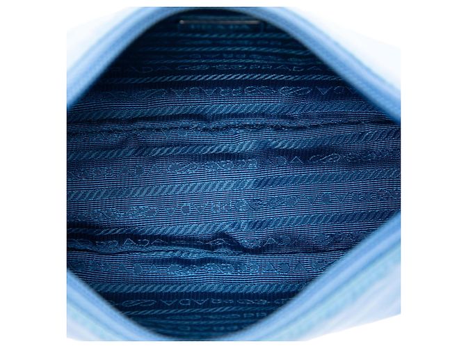 Borsa a tracolla Prada Blue Mini Tessuto Re Edition 2000 - vista 4