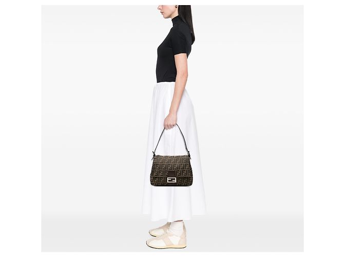 Fendi Brown Zucca Canvas Mamma Forever Marrone - vista 6