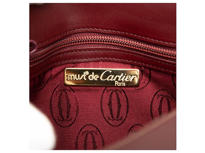Borsa a tracolla Must De Cartier in pelle rossa Rosso Bordò - vista 5