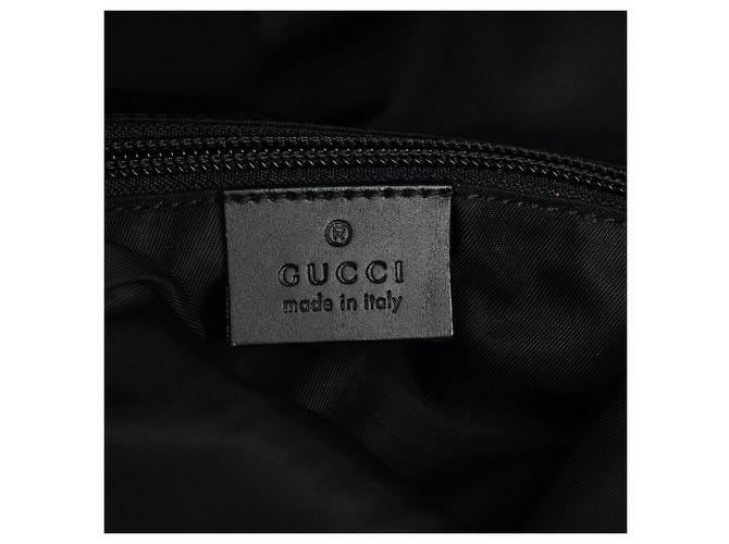 Gucci Black Canvas Techno Web Fold Over Backpack - view 5