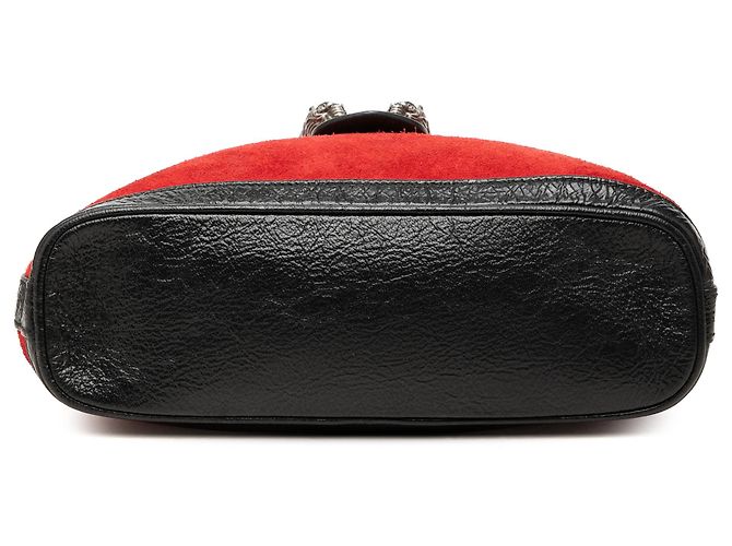 Borsa a secchiello Dionysus Gucci in camoscio rosso - vista 3
