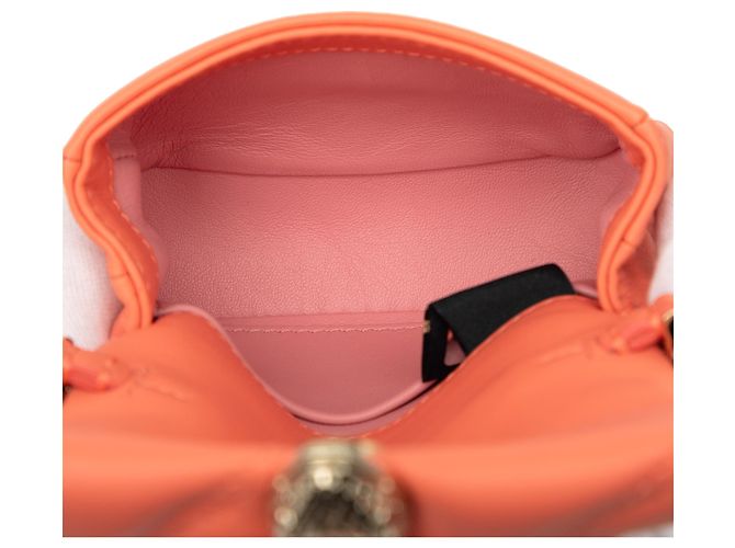 Bulgari Bvlgari Orange Micro Leather Serpenti Cabochon Crossbody Arancione Pesca - vista 4