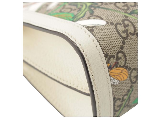 Gucci Beige Small GG Supreme Flora Web Ophidia Chain Crossbody - vista 10