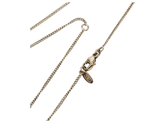 Collana con pendente Chanel Gold CC in ottone e strass D'oro - vista 5