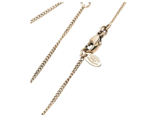 Collana con pendente Chanel Gold CC in ottone e strass D'oro - vista 6