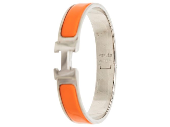 Bracciale Clic H PM in smalto stretto Orange Hermès Arancione - vista 4