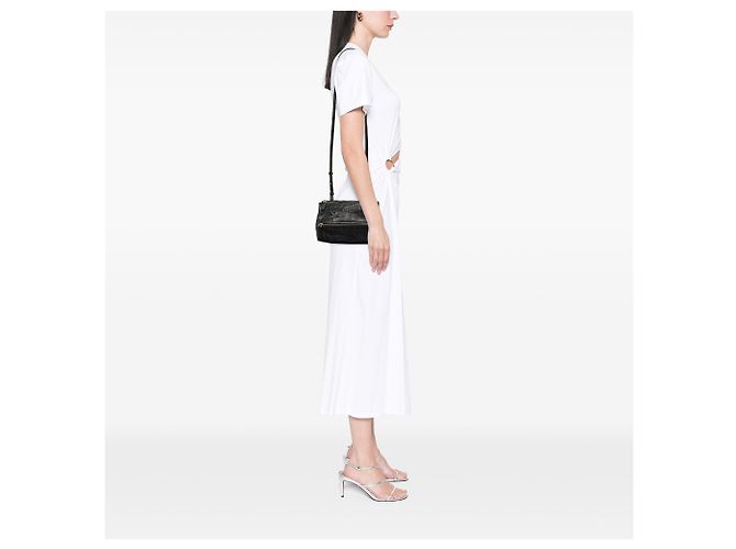 Givenchy Black Mini Wrinkled Sheepskin Pandora Crossbody Nero - vista 6
