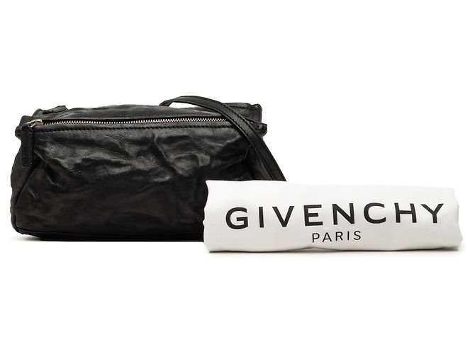 Givenchy Black Mini Wrinkled Sheepskin Pandora Crossbody Nero - vista 7