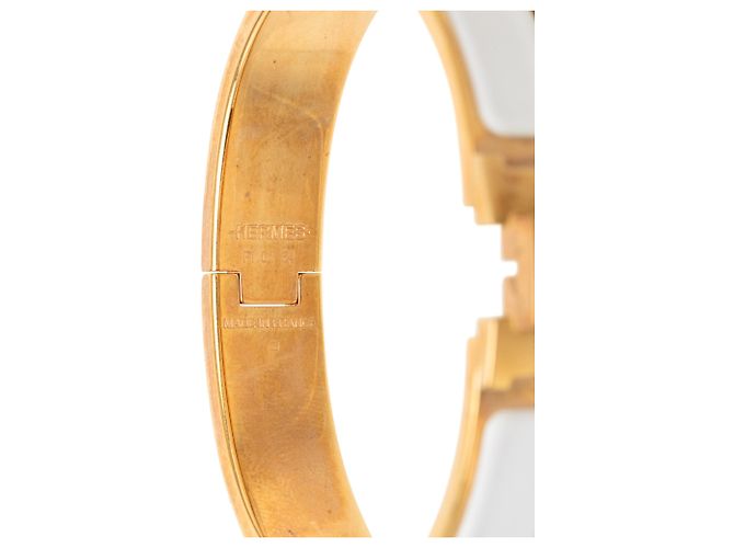 Hermès Clic H Armband PM schmal, weißer Emaille - Ansicht 4