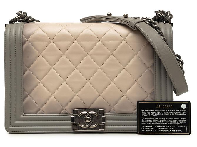 Chanel Beige Medium Quilted Calfskin Ombre Boy Flap - Ansicht 8