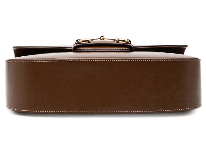 Gucci Borsa a tracolla Horsebit 1955 Large in pelle di vitello marrone con banda Web - vista 3