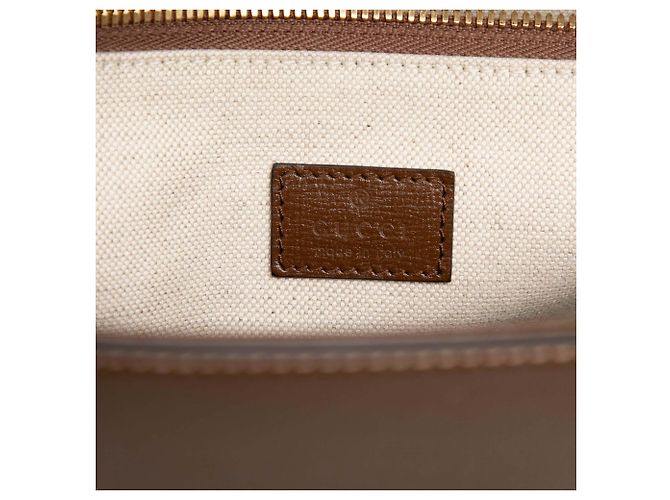 Gucci Borsa a tracolla Horsebit 1955 Large in pelle di vitello marrone con banda Web - vista 5