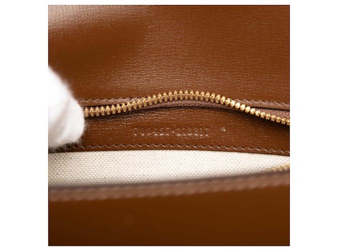 Gucci Borsa a tracolla Horsebit 1955 Large in pelle di vitello marrone con banda Web - vista 6