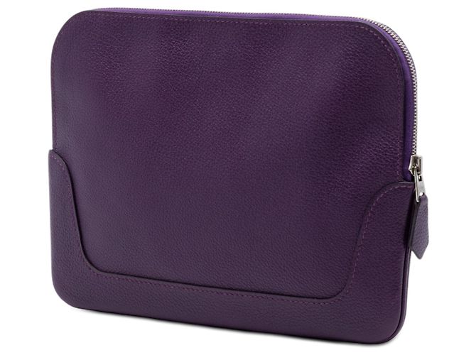 Pouch piatta Hermès Purple Clemence Porpora - vista 2