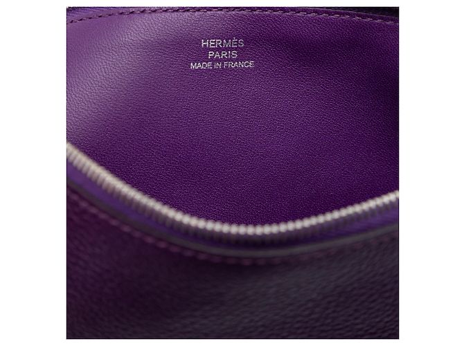 Pouch piatta Hermès Purple Clemence Porpora - vista 5
