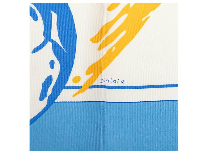 Hermès White Vive Les Champions Seidentuch 90 Weiß - Ansicht 5