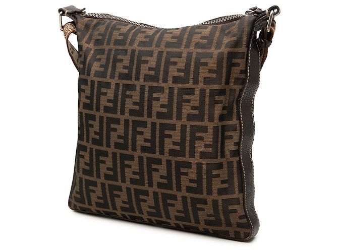 Fendi Brown Zucca Canvas Selleria Crossbody Marrone - vista 2