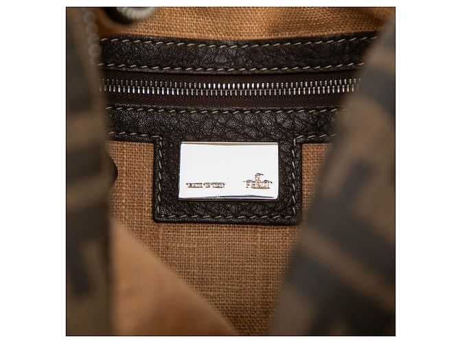 Fendi Brown Zucca Canvas Selleria Crossbody Marrone - vista 5
