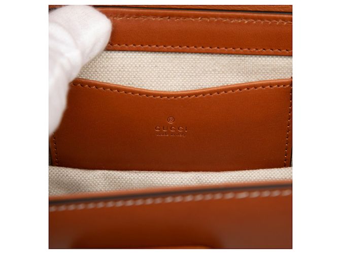 Borsa cintura Gucci Brown Mini Calfskin Bamboo 1947 Marrone - vista 5