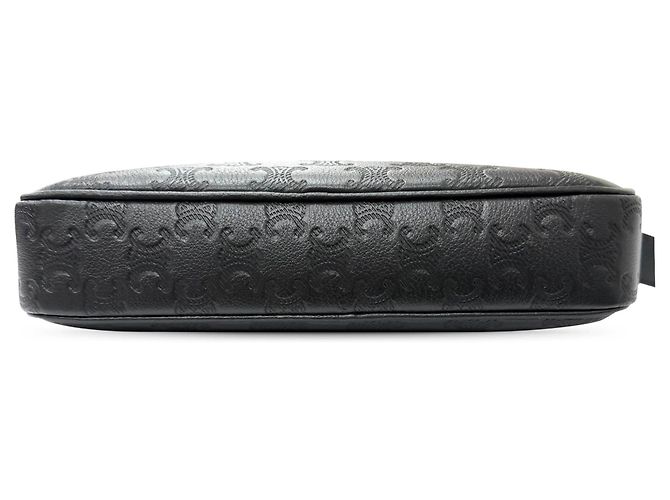 Céline Borsa a tracolla Celine Medium Triomphe in pelle di vitello goffrata nera Nero - vista 3