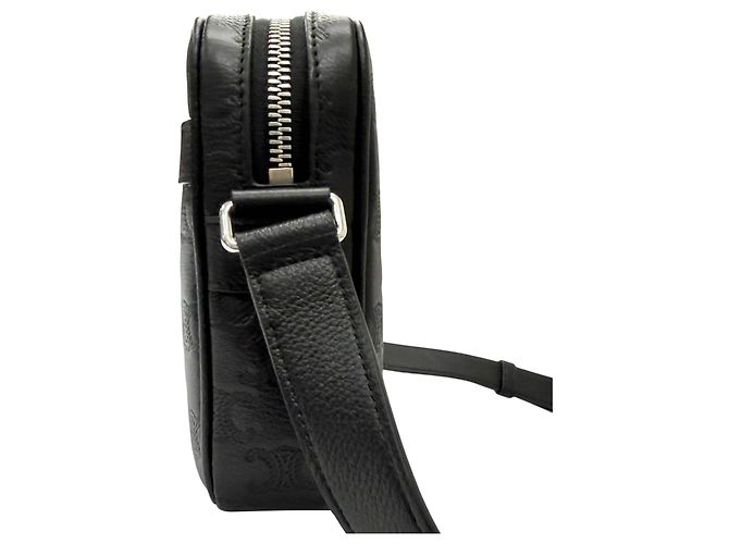 Céline Borsa a tracolla Celine Medium Triomphe in pelle di vitello goffrata nera Nero - vista 8