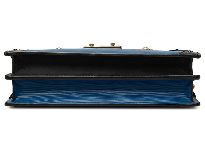 Clutch Trunk Louis Vuitton in pelle Epi blu - vista 3