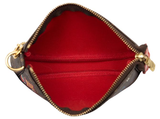 Louis Vuitton Brown Monogram Vivienne Christmas Mini Pochette Accessoires Marrone - vista 4