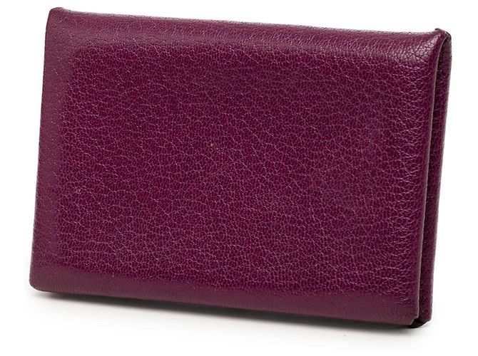 Tarjetero Hermès Calvi en Chevre Mysore Purple Púrpura Morado oscuro - vista 2