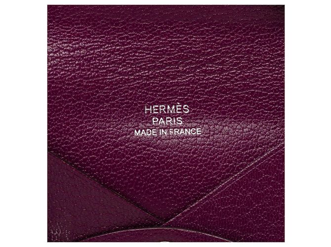 Tarjetero Hermès Calvi en Chevre Mysore Purple Púrpura Morado oscuro - vista 4