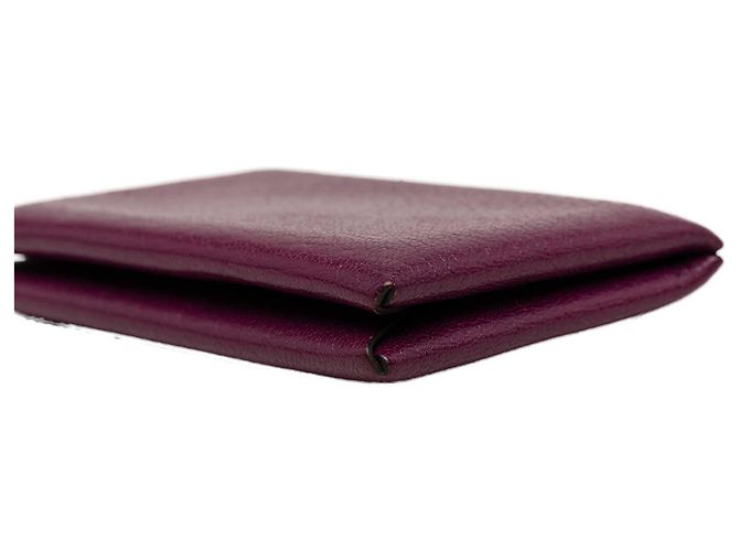 Tarjetero Hermès Calvi en Chevre Mysore Purple Púrpura Morado oscuro - vista 7