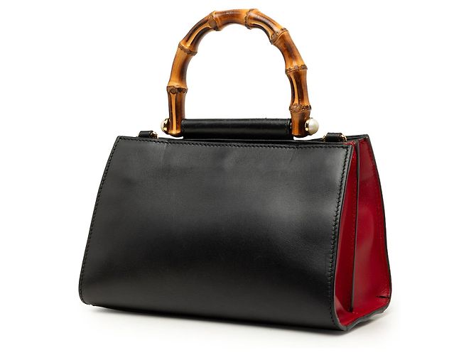 Borsa Gucci Mini Nappa Bamboo Web Nymphaea nera con manico superiore Nero - vista 2