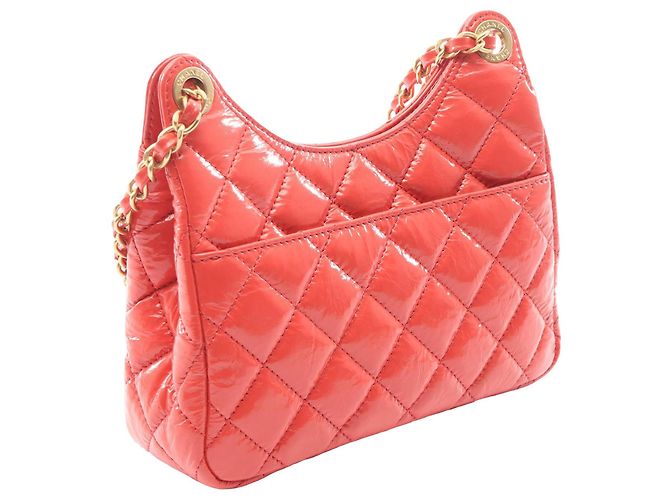 Chanel Borsa Hobo Wavy CC in vitello graffiato lucido rosa Small - vista 2