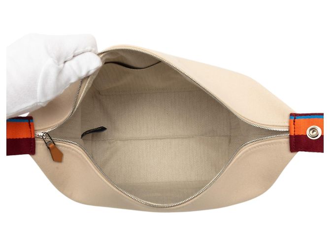Custodia Pavillon Hermès Brown Large Toile Bride A Brac H Marrone Beige - vista 4