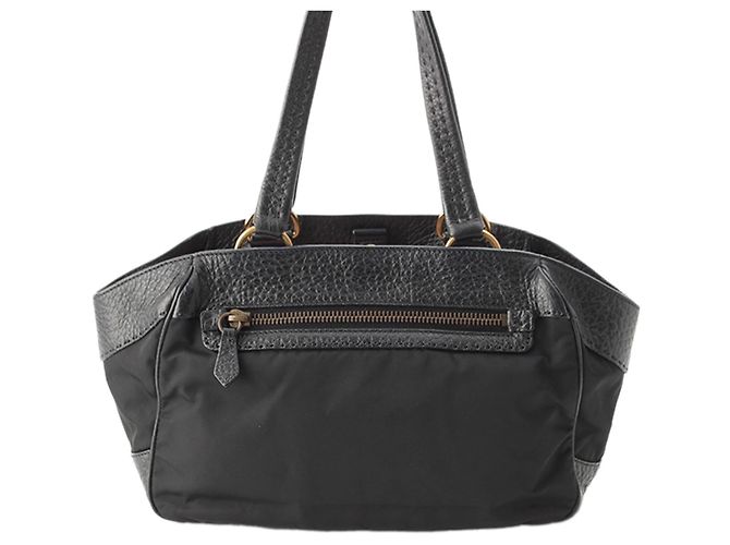 Borsa a tracolla Prada Berlino in Tessuto nera con rifiniture Nero - vista 4