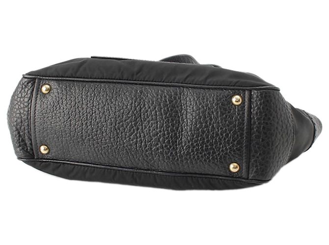 Borsa a tracolla Prada Berlino in Tessuto nera con rifiniture Nero - vista 6