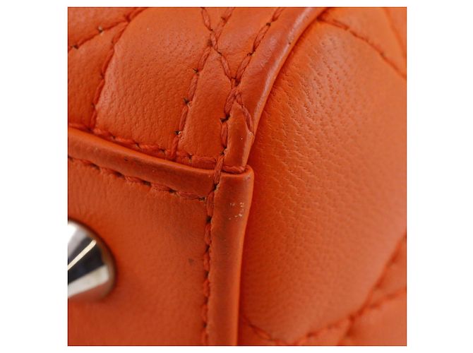 Dior Orange Medium Lambskin Cannage Lady Dior Arancione - vista 11