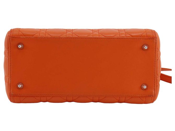 Dior Orange Medium Lambskin Cannage Lady Dior Arancione - vista 3