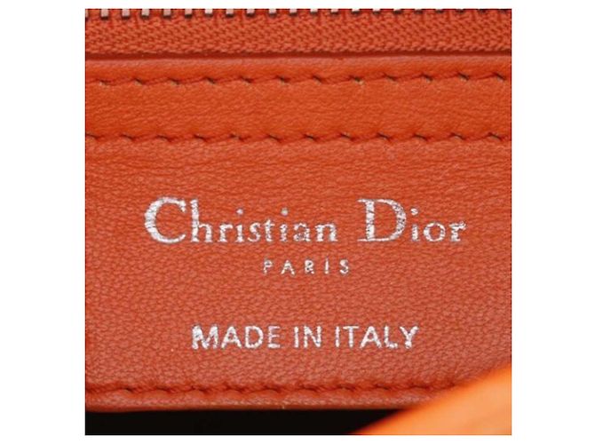 Dior Orange Medium Lambskin Cannage Lady Dior Arancione - vista 6